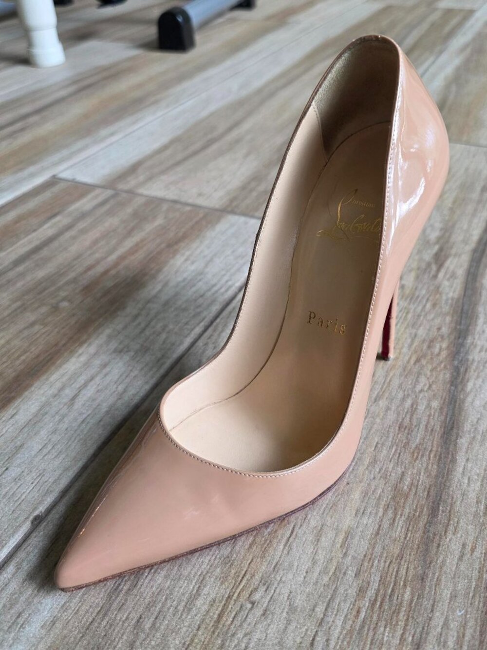 Christian Louboutin So-Kate Nude Patent Leather Shoes Eur. 37.5
